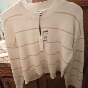 Women's Cream Striped Sweater